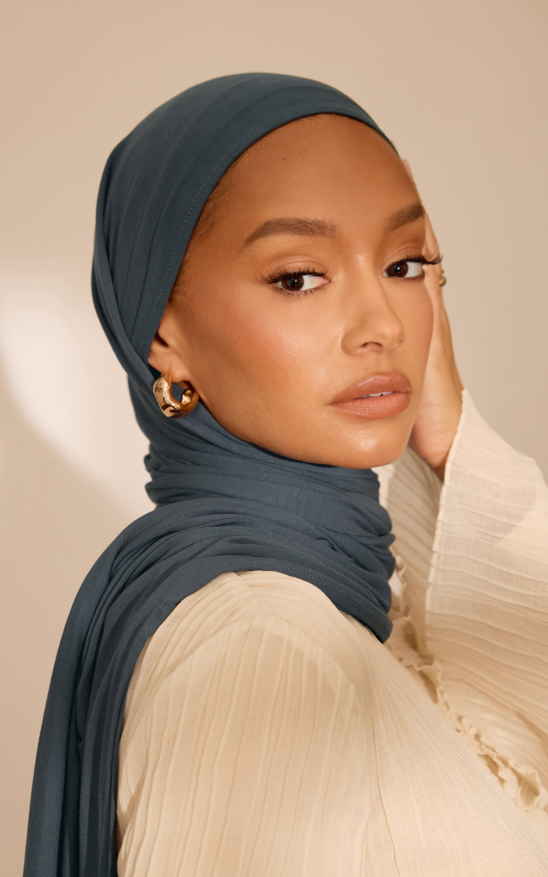 Baritone Blue Premium Jersey Hijab — Standard