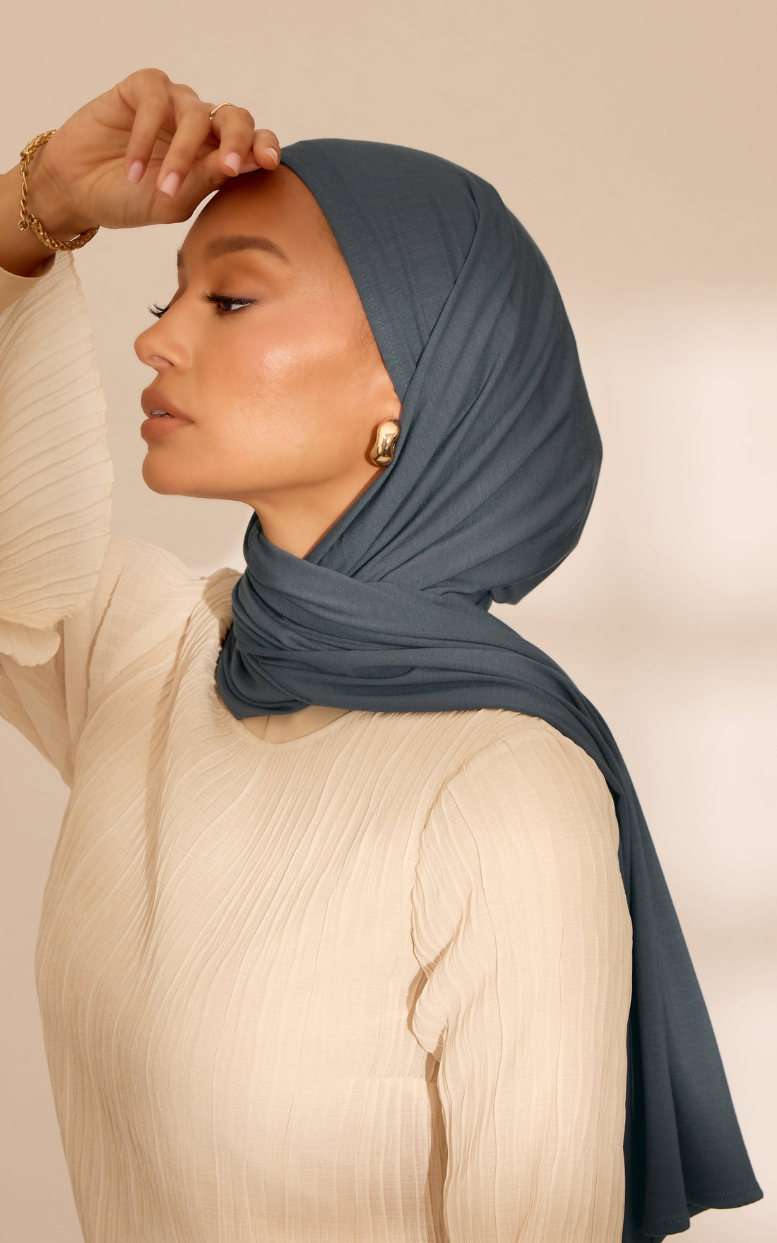 Baritone Blue Premium Jersey Hijab — Standard