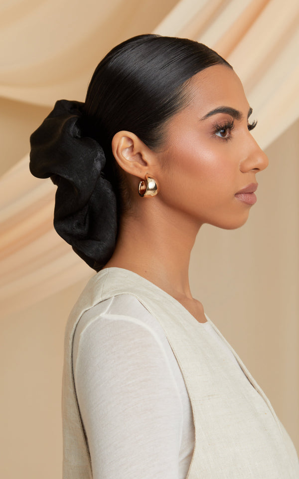 Black Satin Scrunchie