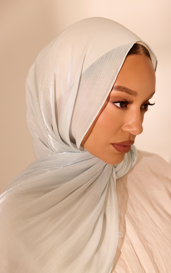 Blue Aura Lustre Satin Hijab