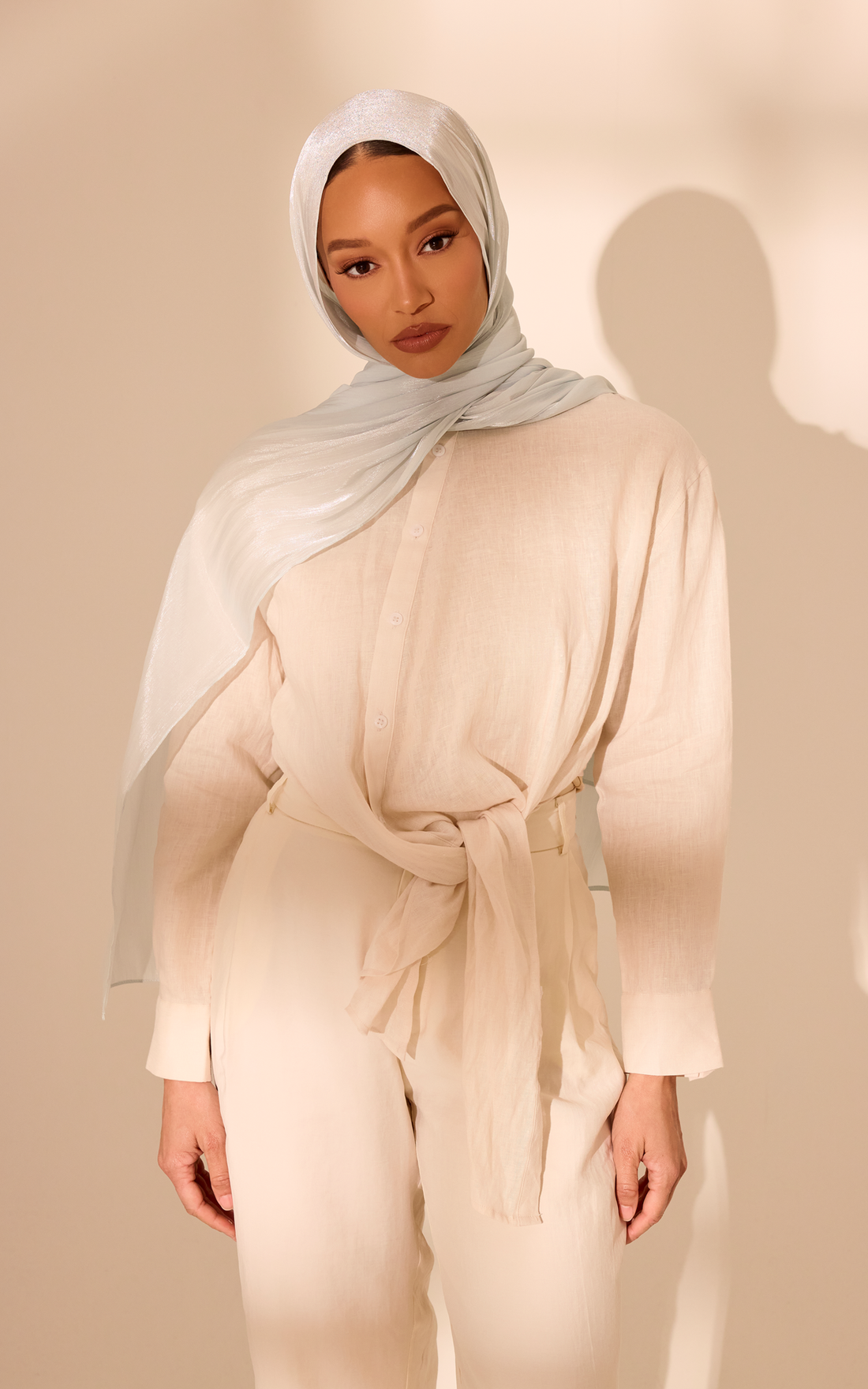 Blue Aura Lustre Satin Hijab