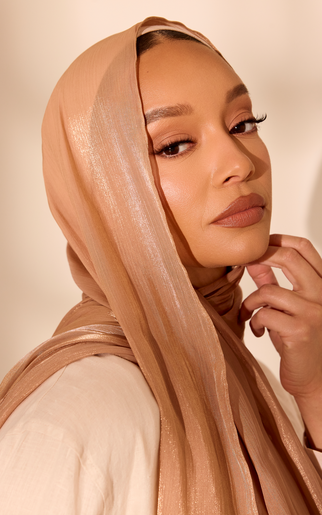 Bronze Mist Lustre Satin Hijab