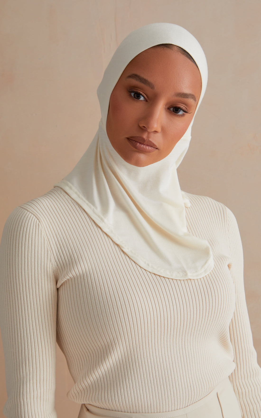 Ivory Full Coverage Adjustable Under Scarf