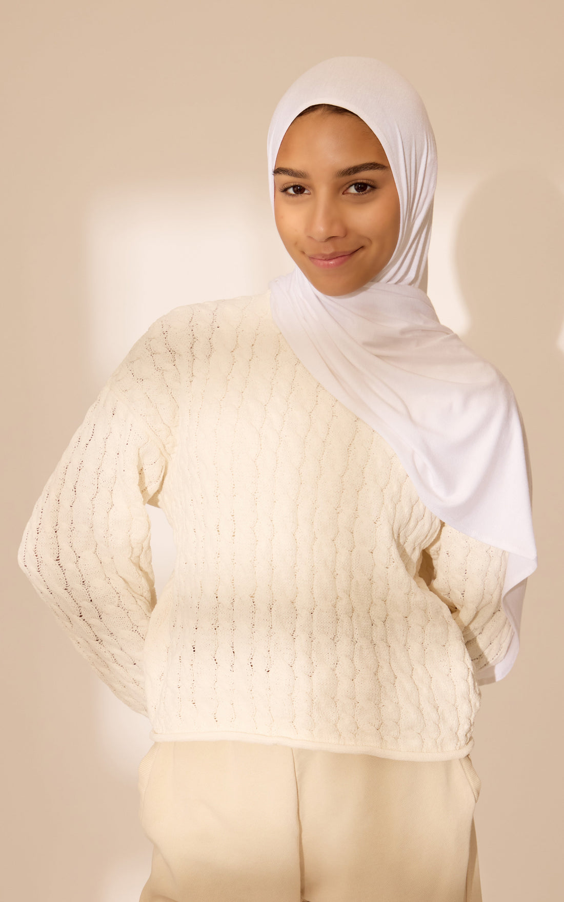 White Kids' Effortless Hijab