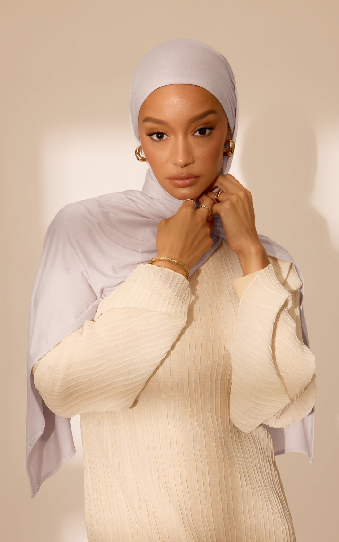 Lavender Frost Premium Jersey Hijab — Standard