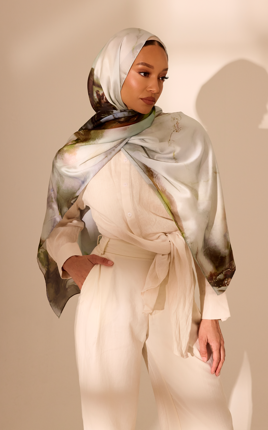 Meadow Printed Satin Hijab — CULTURE (view 3)