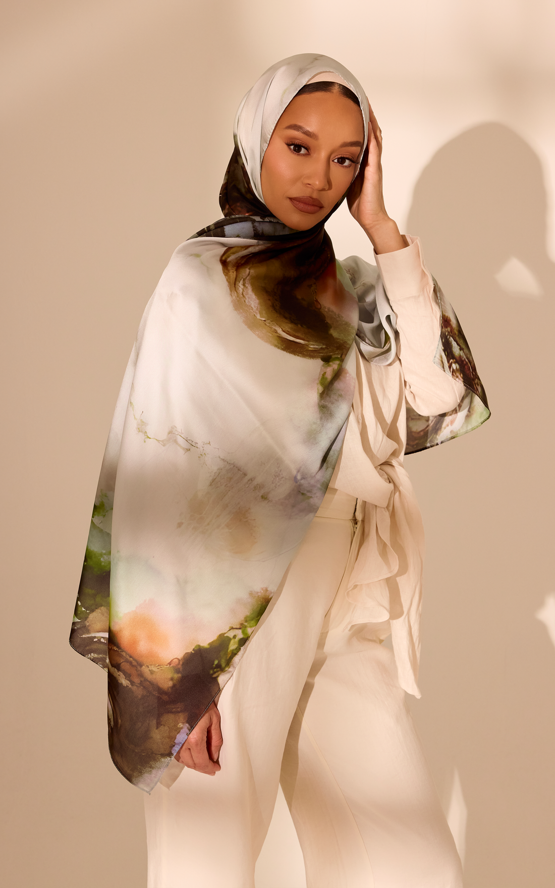 Meadow Printed Satin Hijab — CULTURE (view 4)