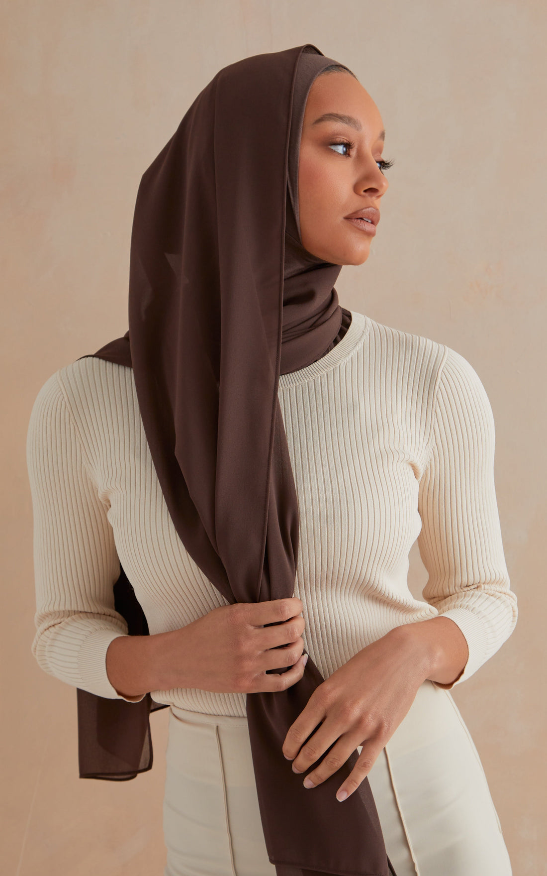 Mocha Full Coverage Adjustable Under Scarf
