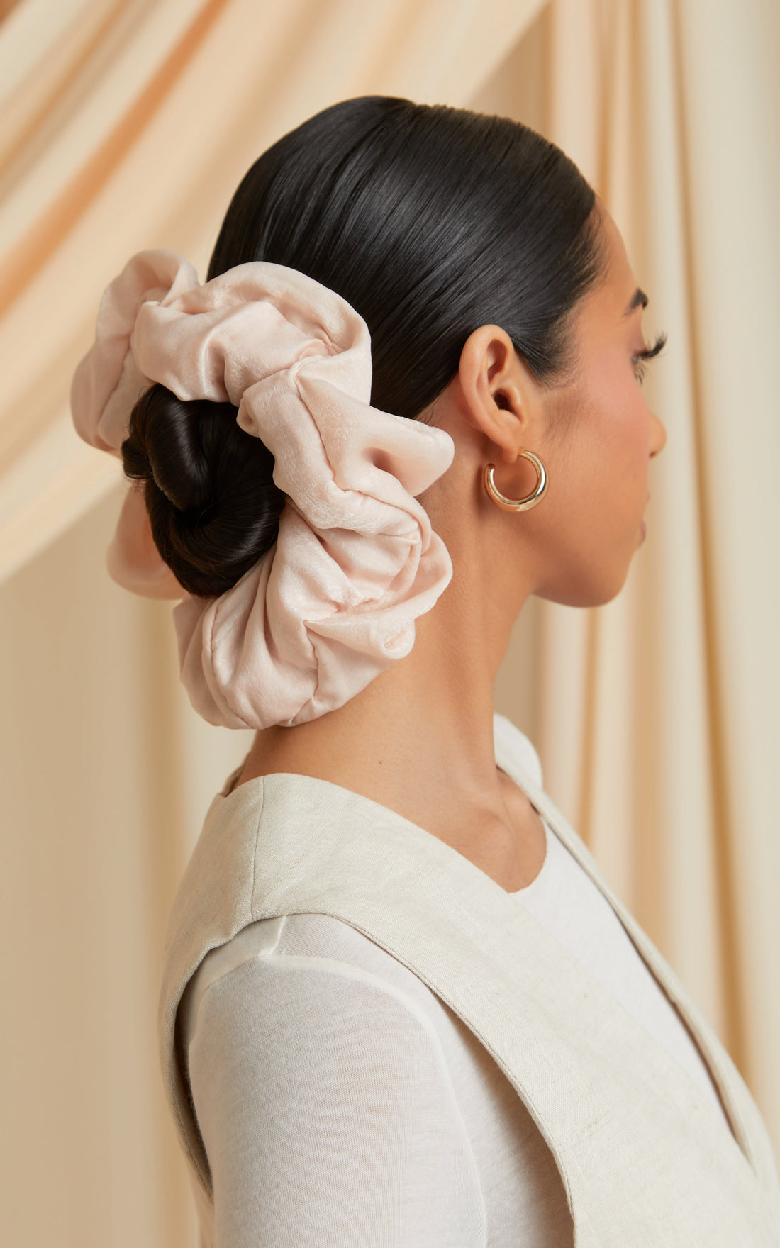 Nude Satin Scrunchie
