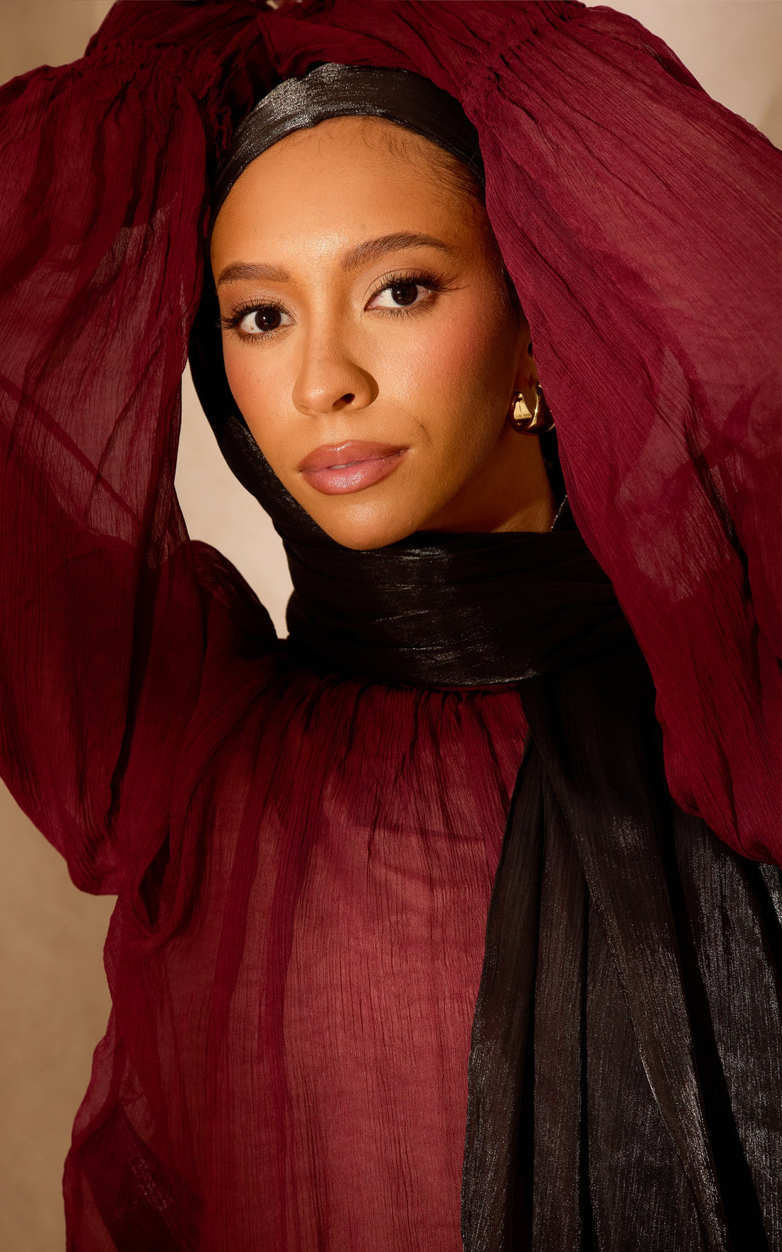 Onyx Lustre Satin Hijab