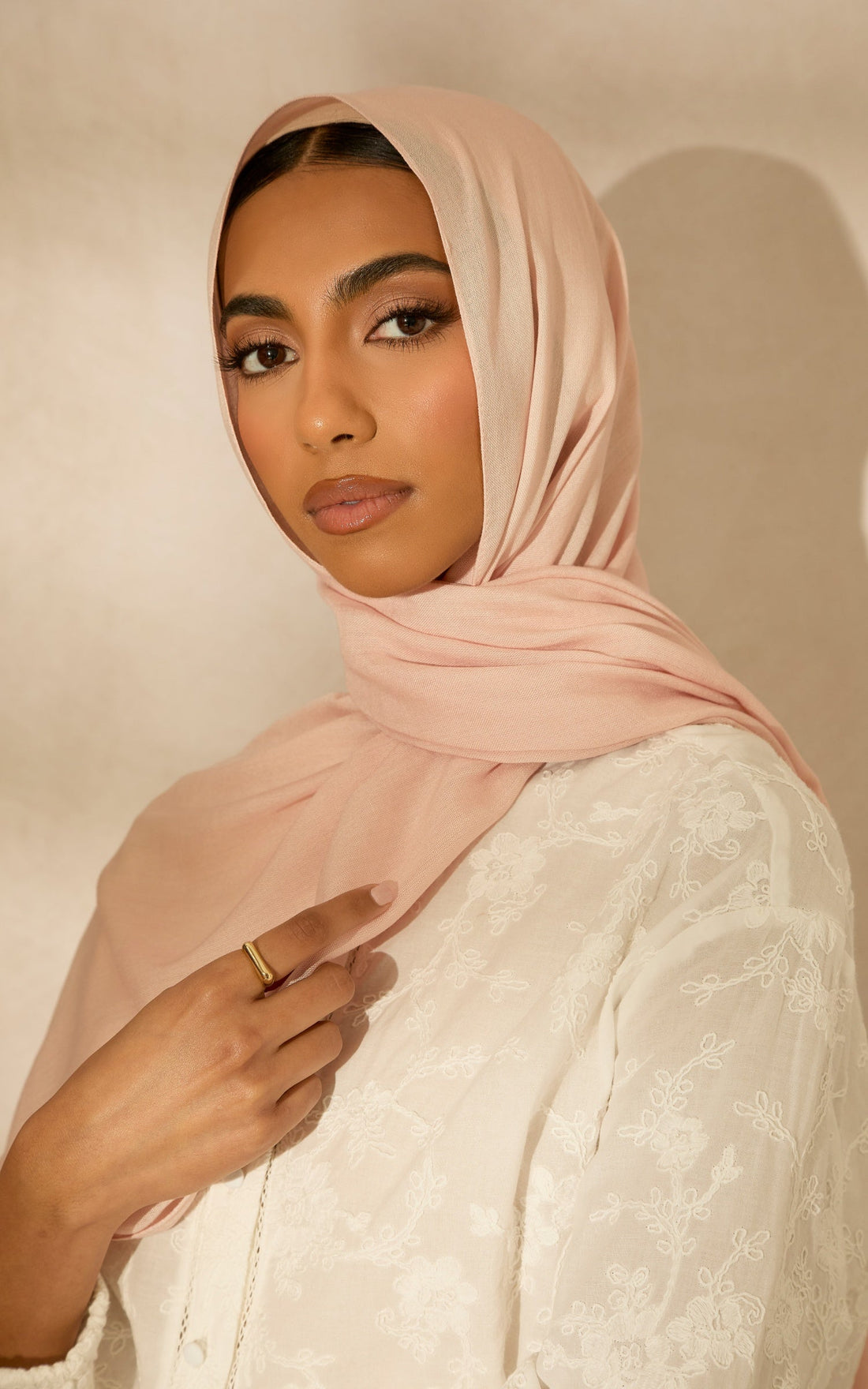 Powder Pink Modal Hijab — Mini