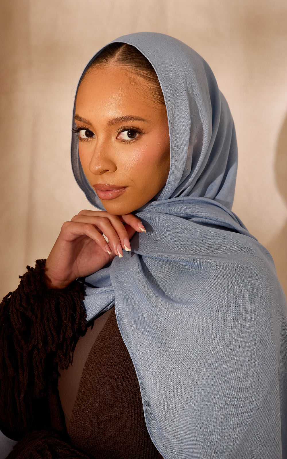 Premium Modal Hijab — Winter Sky