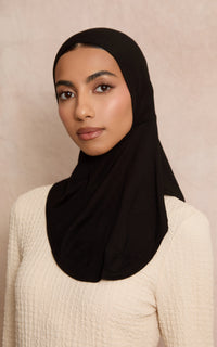 Black Full Coverage Adjustable Under Scarf