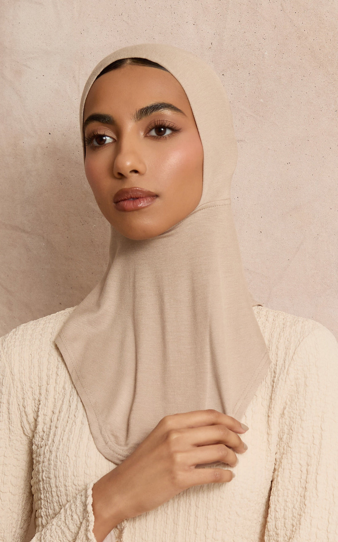 Taupe Full Coverage Adjustable Under Scarf