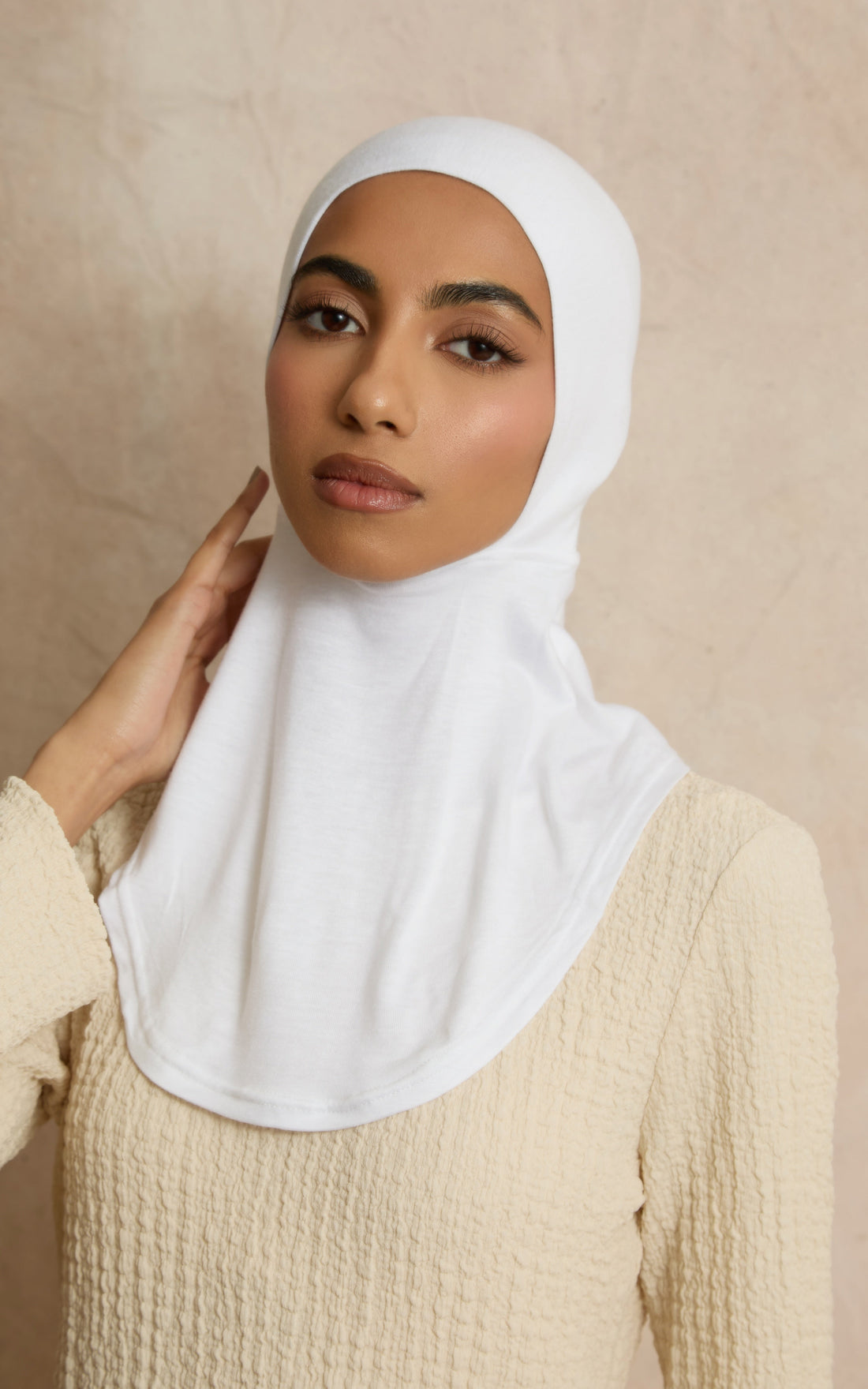 White Full Coverage Adjustable Under Scarf