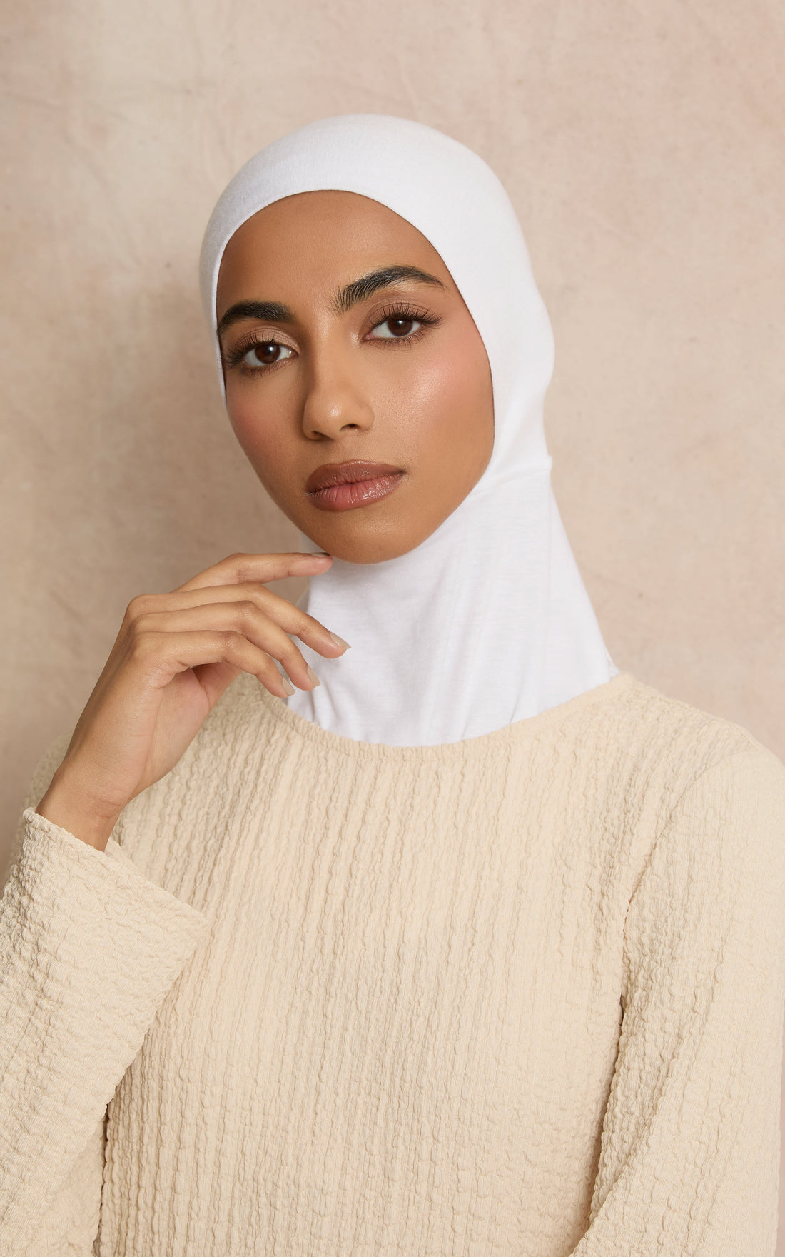 White Full Coverage Adjustable Under Scarf