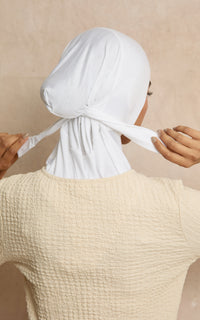 White Full Coverage Adjustable Under Scarf