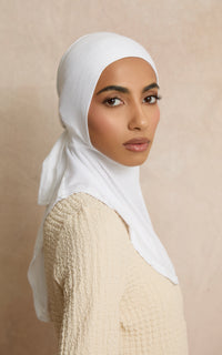 White Full Coverage Adjustable Under Scarf