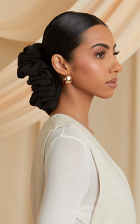 Black Chiffon Scrunchie
