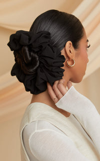 Black Chiffon Scrunchie
