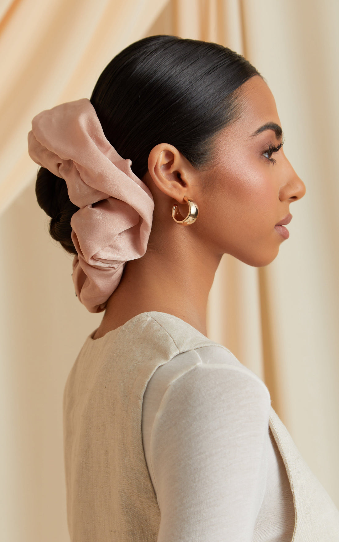 Blush Satin Scrunchie