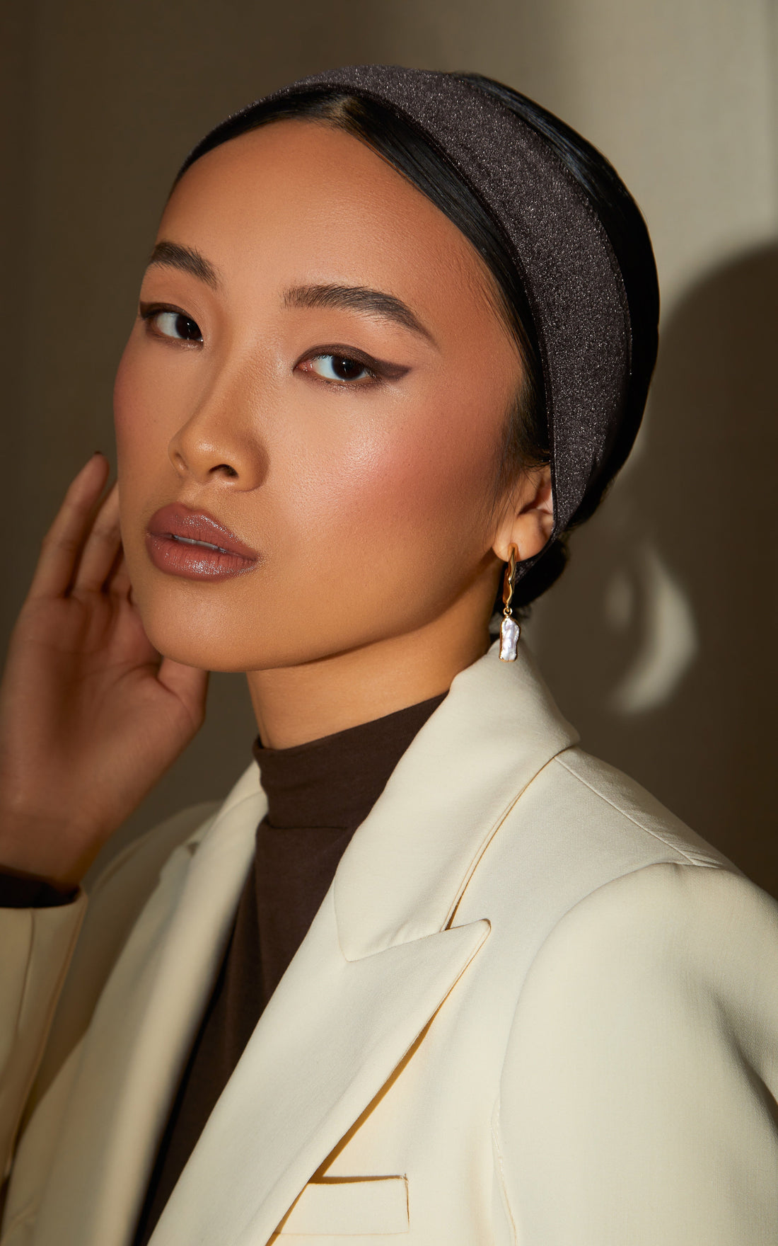 Brown No-Slip Scarf Headband