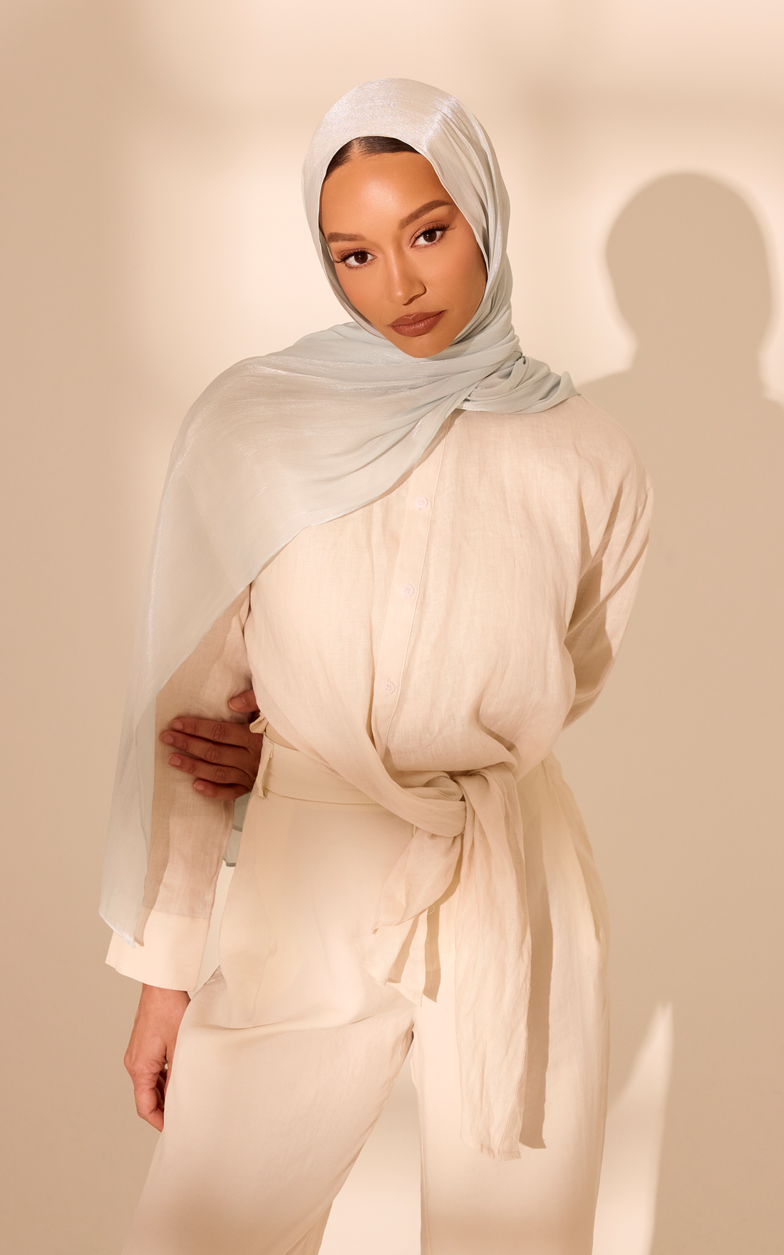 Blue Aura Lustre Satin Hijab