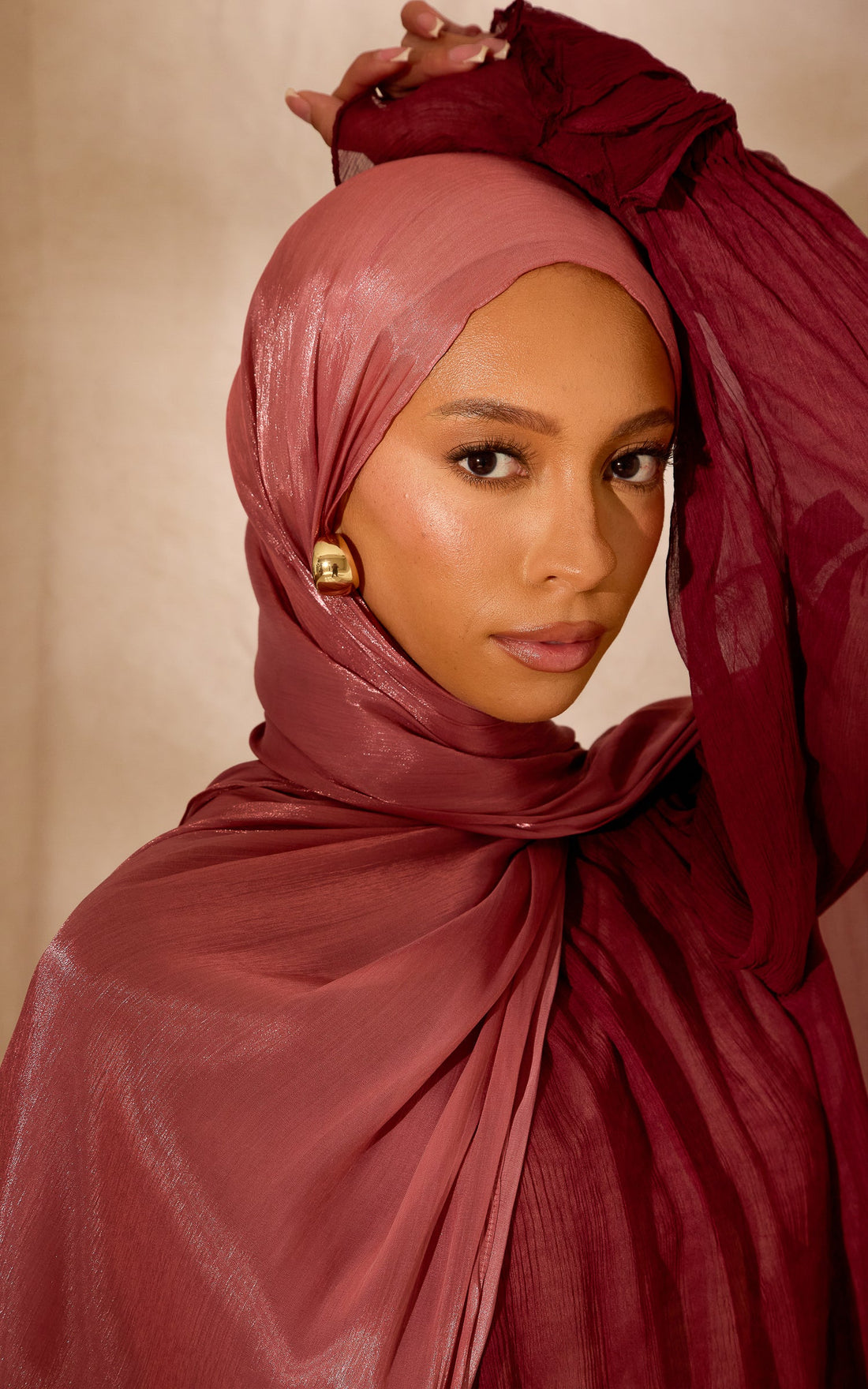 Canyon Rose Lustre Satin Hijab