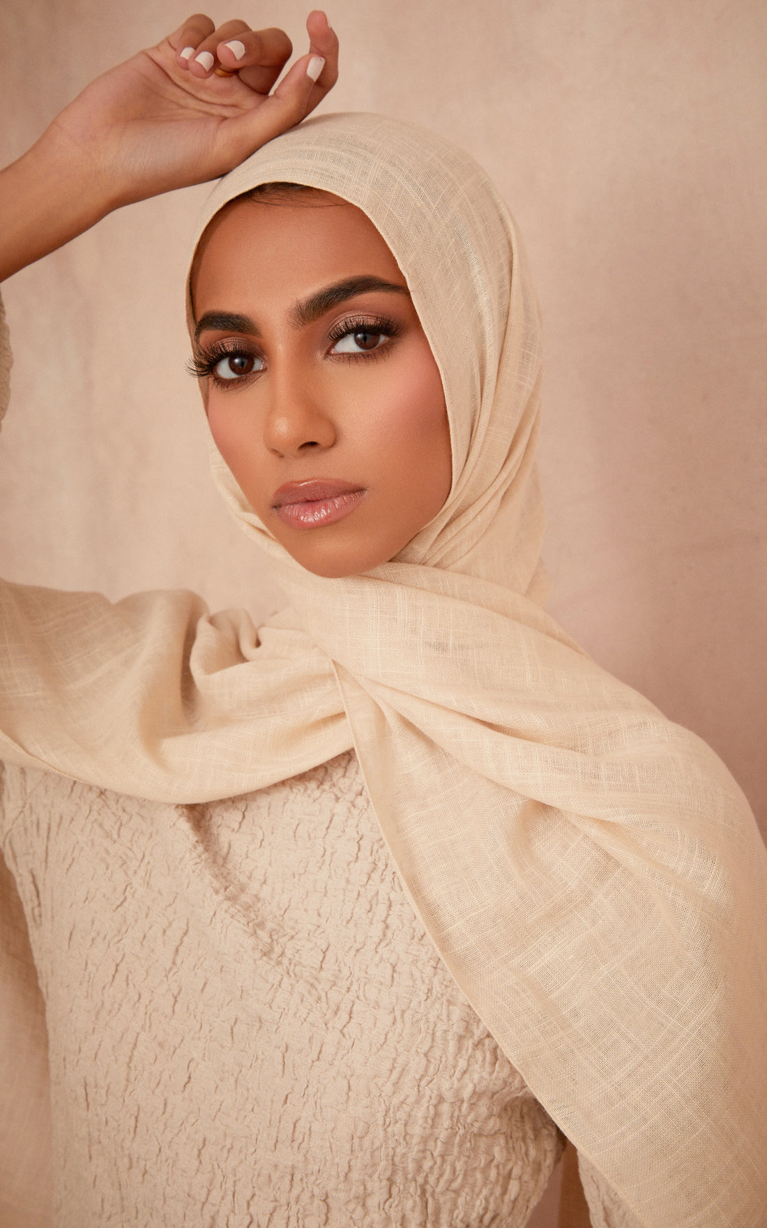 Ecru Linen Hijab — CULTURE (view 2)