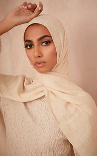 Ecru Linen Hijab — CULTURE (view 2)