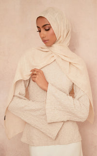 Ecru Linen Hijab — CULTURE (view 3)