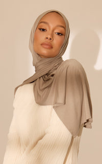 French Taupe Premium Jersey Hijab — Mini
