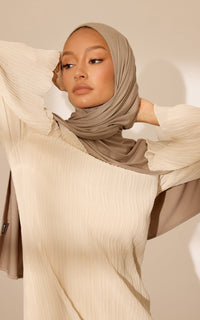 French Taupe Premium Jersey Hijab — Mini