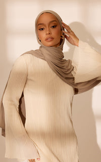 French Taupe Premium Jersey Hijab — Standard