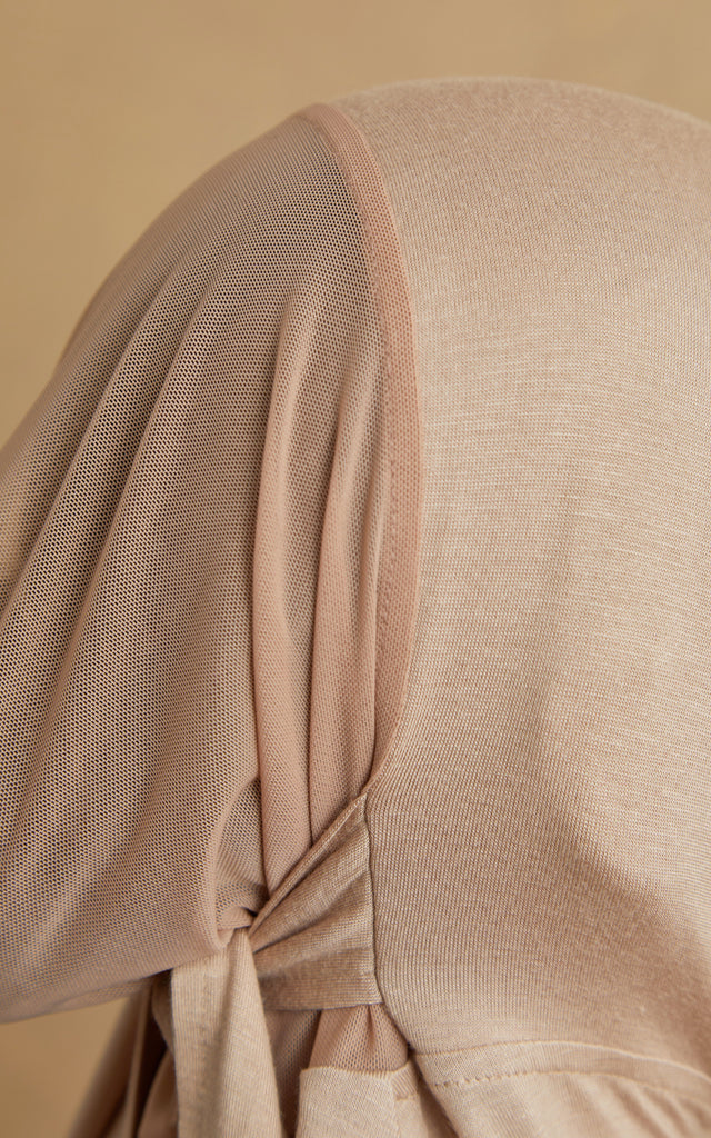 Full Coverage Mesh-Back Under Scarf Taupe