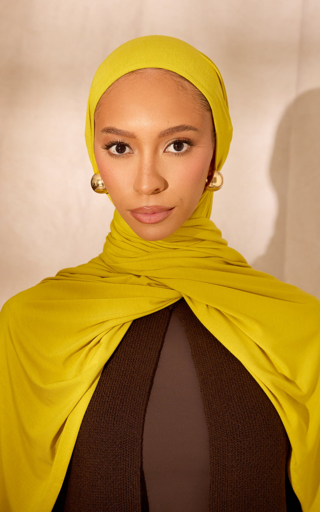 Golden Palm Premium Jersey Hijab — Mini