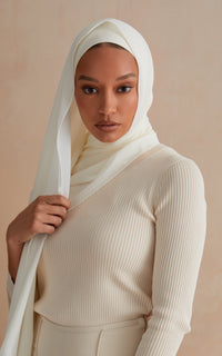 Ivory Full Coverage Adjustable Under Scarf