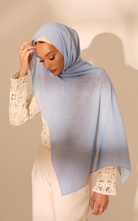 Moody Blue Chiffon Hijab