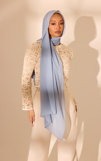 Moody Blue Chiffon Hijab