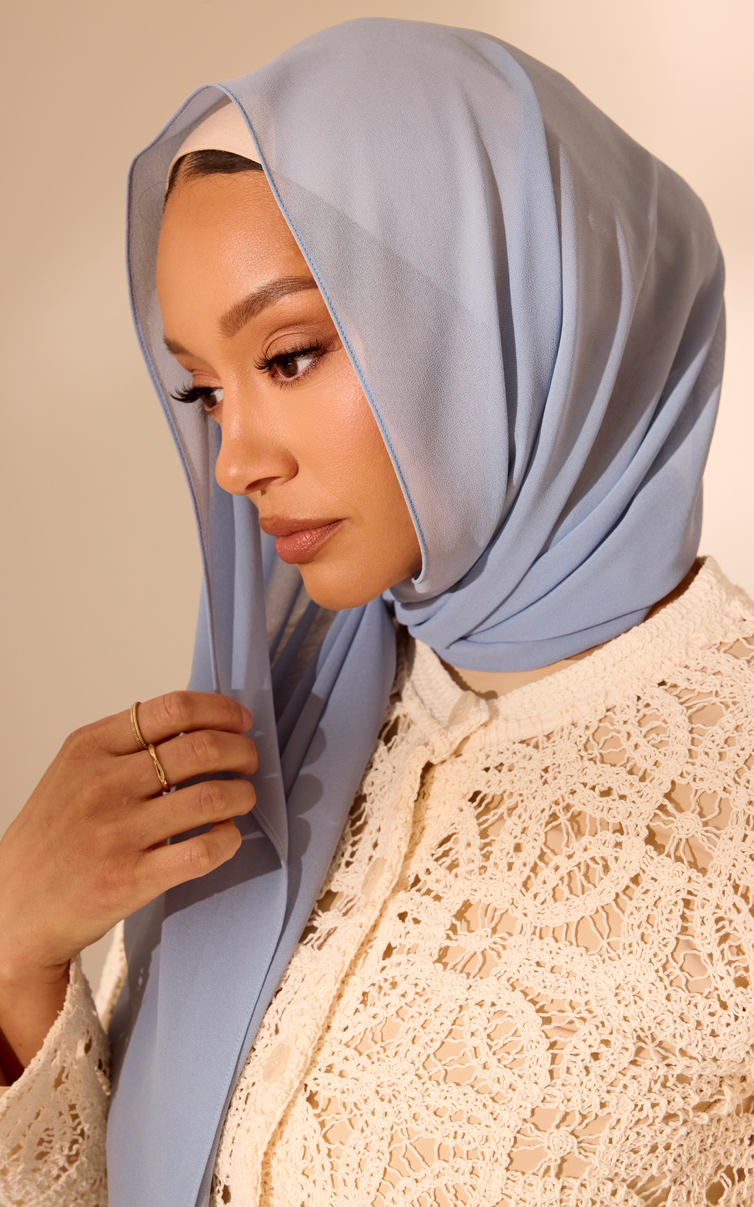 Moody Blue Chiffon Hijab