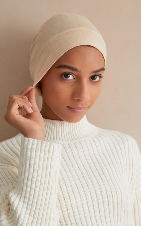 Beige Kids' Under Scarf