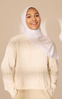 White Kids' Effortless Hijab
