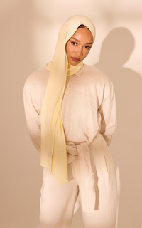 Light Yellow Premium Jersey Hijab — Mini