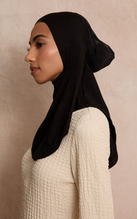 Black Mesh-Back Under Scarf — Full Coverage