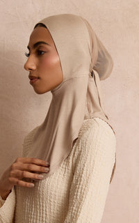 Taupe Mesh-Back Under Scarf — Full Coverage