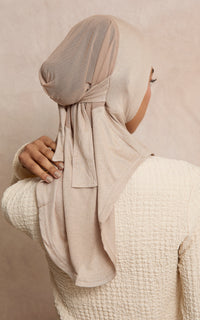 Taupe Mesh-Back Under Scarf — Full Coverage