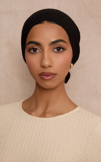 Black Mesh-Back Under Scarf — Regular