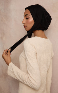 Black Mesh-Back Under Scarf — Regular