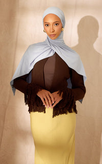 Mist Blue Premium Jersey Hijab — Mini