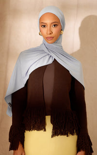 Mist Blue Premium Jersey Hijab — Mini